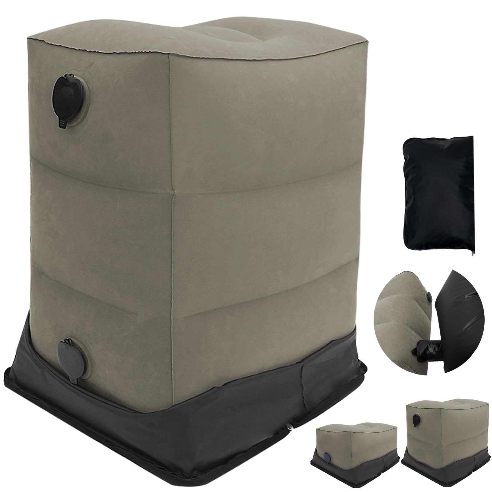 

Подставка для ног Saeda для воздушной подставки для ног Air Foot Height Air Foot No Pump Easy to Air Foot Air Foot Rest for Travel Comfort Foot Long Distance Economy Class Storage Bag серый