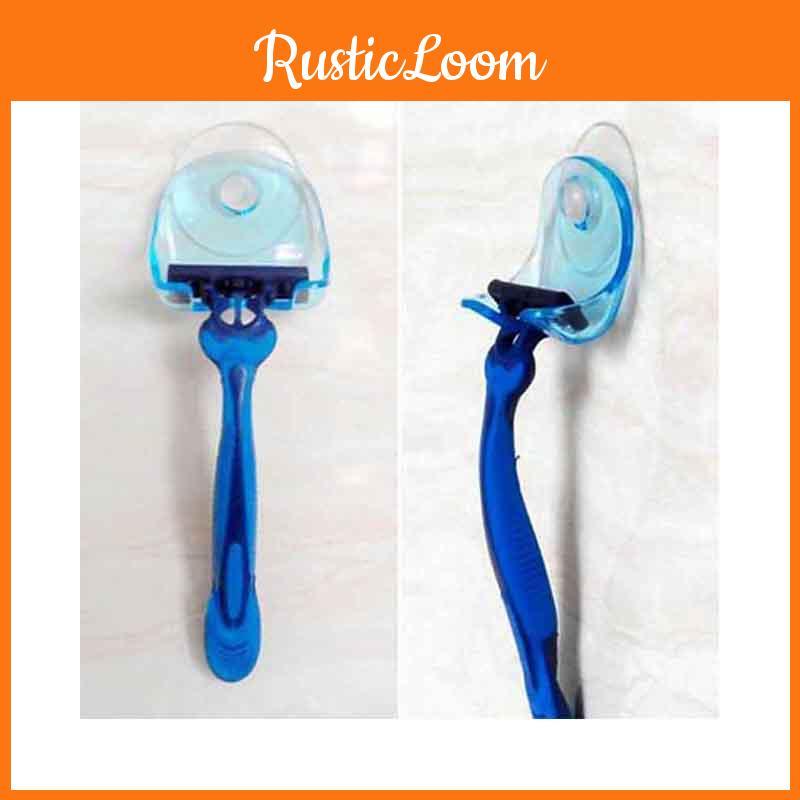 Stylish Plastic Super Suction Cup Razor Organizer With Space Saving Design For Bathroom