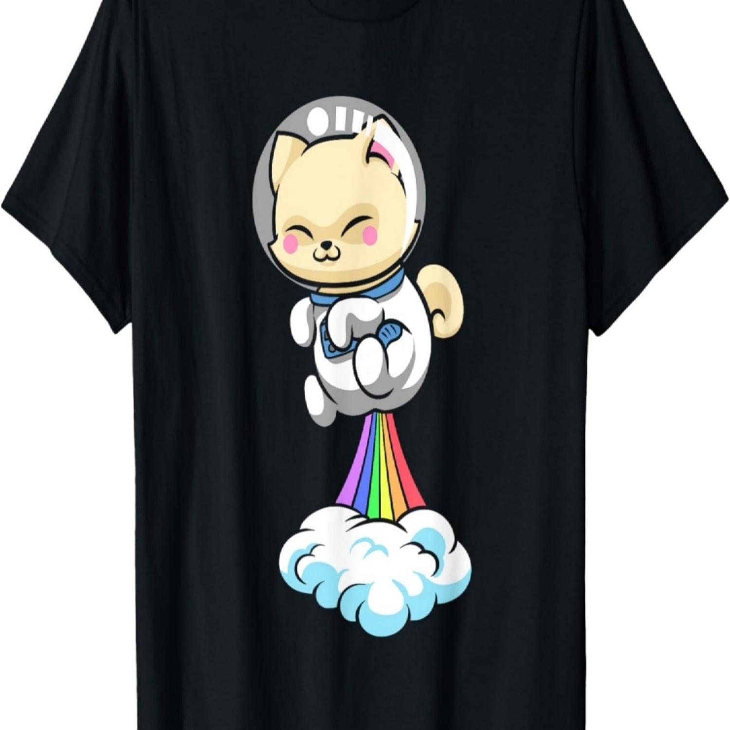 

Space Astronaut Cat Tshirt Cat in Space Galaxy Catronaut T-Shirt for Men Women Girls Kids S