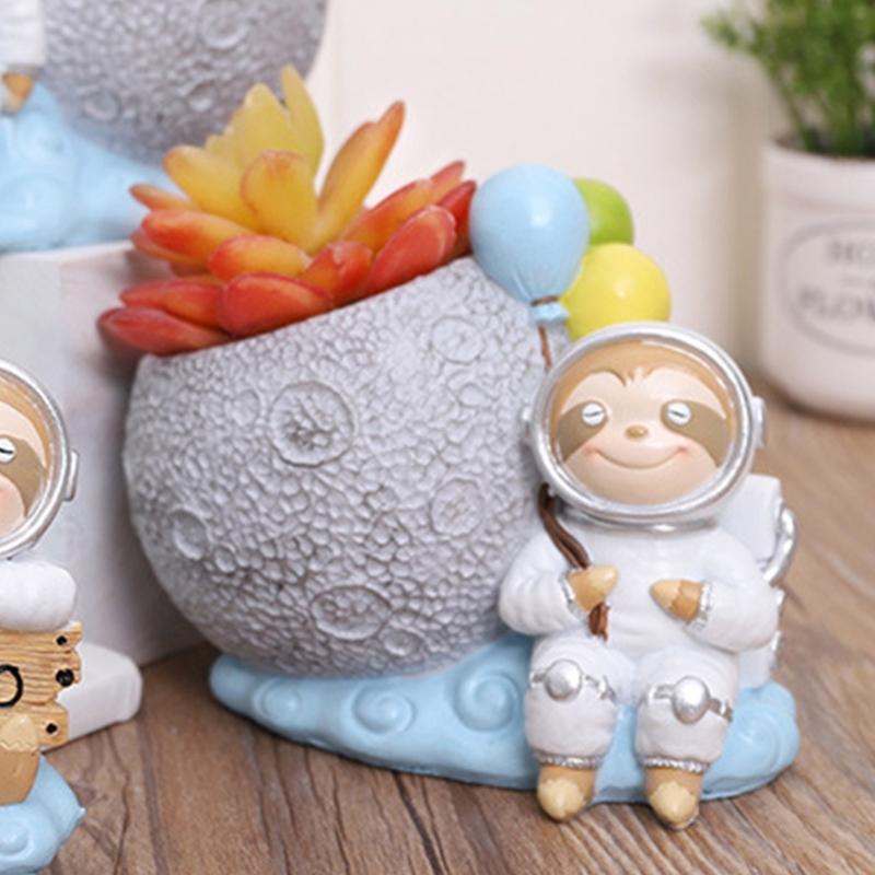 Flowerpot Silicone Mold Sitting Astronaut Shape Concrete Moulds Flowerpots Molds Cements Mould Silicone Material for DIY