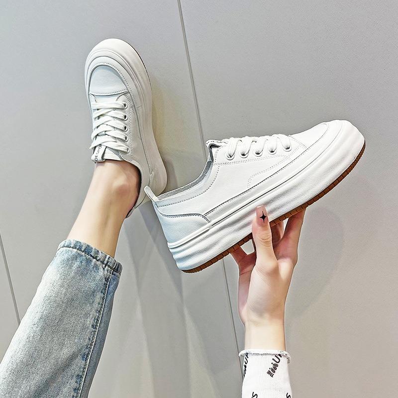 Little White Shoes Women's Leather Spring New Flat Casual Shoes Versatile Board Shoes Women's Sports Shoes