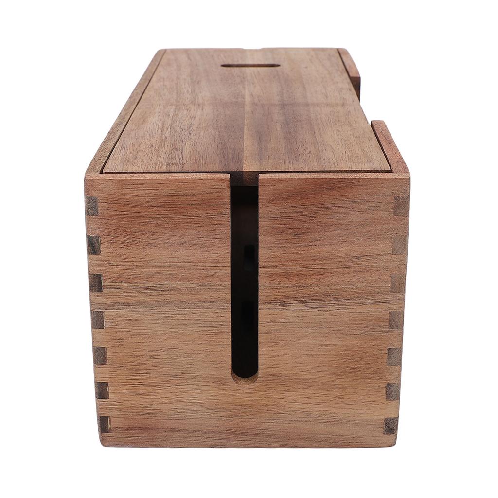 Wood Cable Management Box Wooden Cord Hider Organizer for Power Strip Electrical Hiding TV Wires Desk Floor Cables