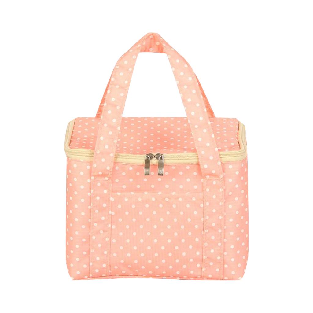

Изолированная сумка для ланча для женщин, мужчин, детей, сумка-холодильник для взрослых, тоут, ланч-бокс для еды розовый