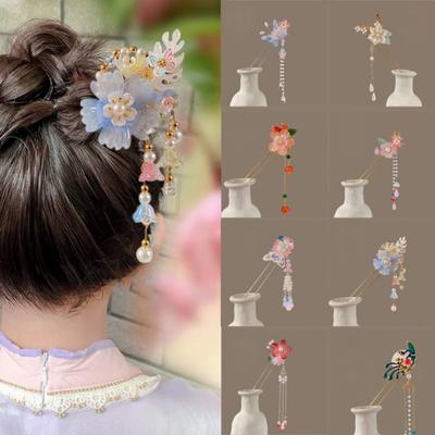 Bâtonnet de Cheveux Fleur Style Chinois Chignon Hanfu Vintage Pince à Cheveux Papillon Élégante Photographie