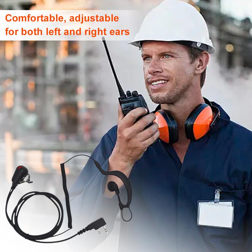 K Plug Walkie Talkie Earpiece with Mic 2 Pin PTT Microphone Headset Earpiece Ear Hook Earpiece for Baofeng BF-777S/888S UV-5R