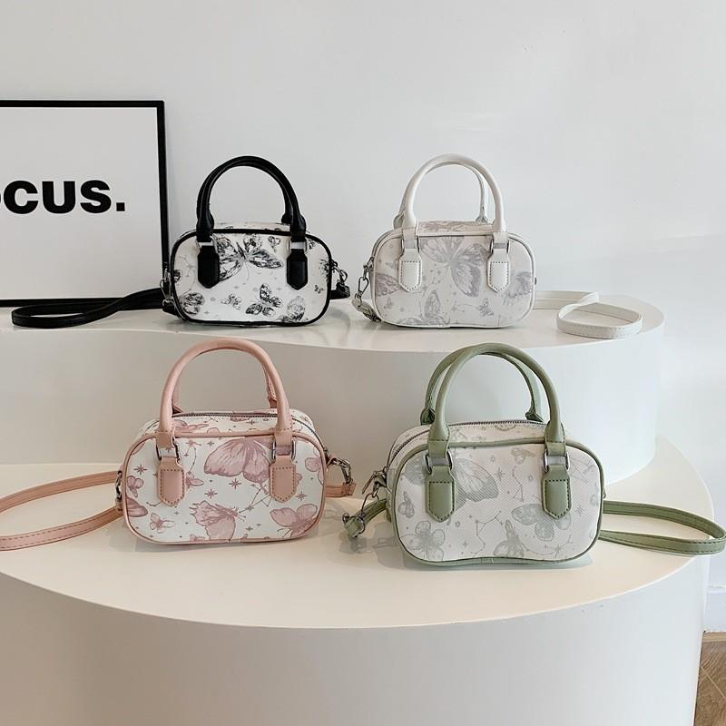 Trendy Butterfly Pattern Tote Bag Elegant Pu Construction Stylish Shoulder Bag For Women