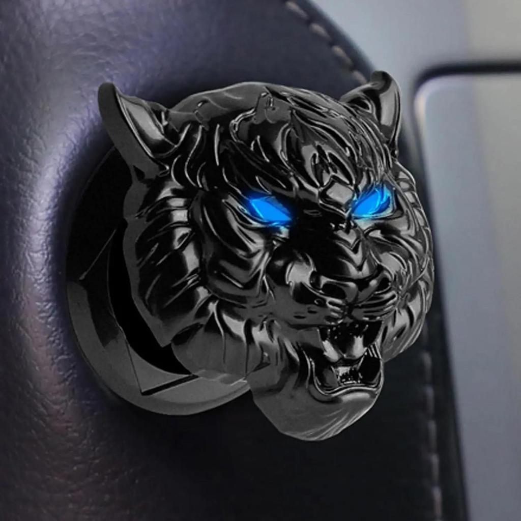 Car Ignition Button Cover Push To Start Button Cover Anti Scratch Car Switch Button Decoration Ring Car Accessories Tiger Head