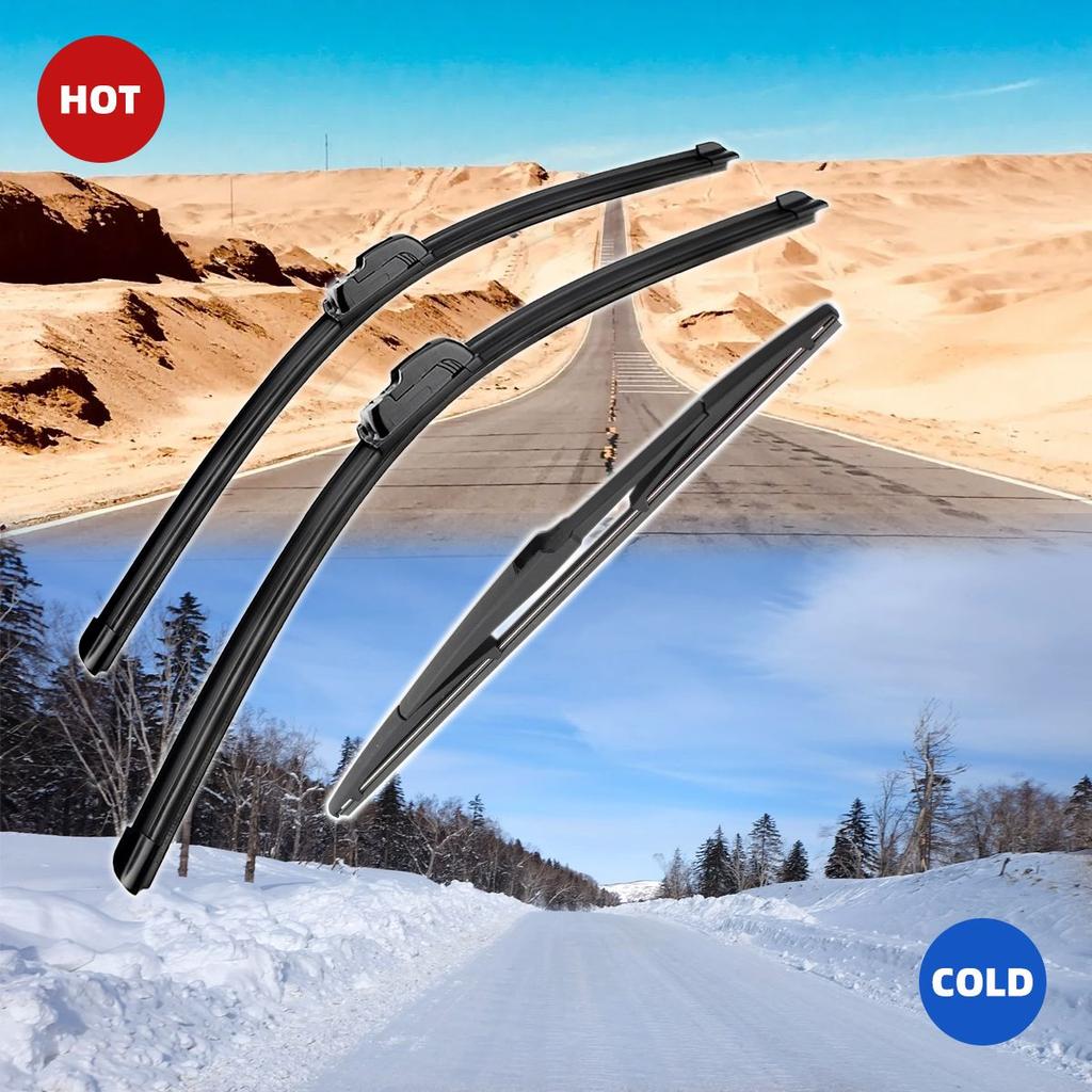 3PCS for TOYOTA Previa Tarago Estima 2000-2005 26"+18"+16" Front Rear Wiper Blades Windshield Windscreen Window Cutter