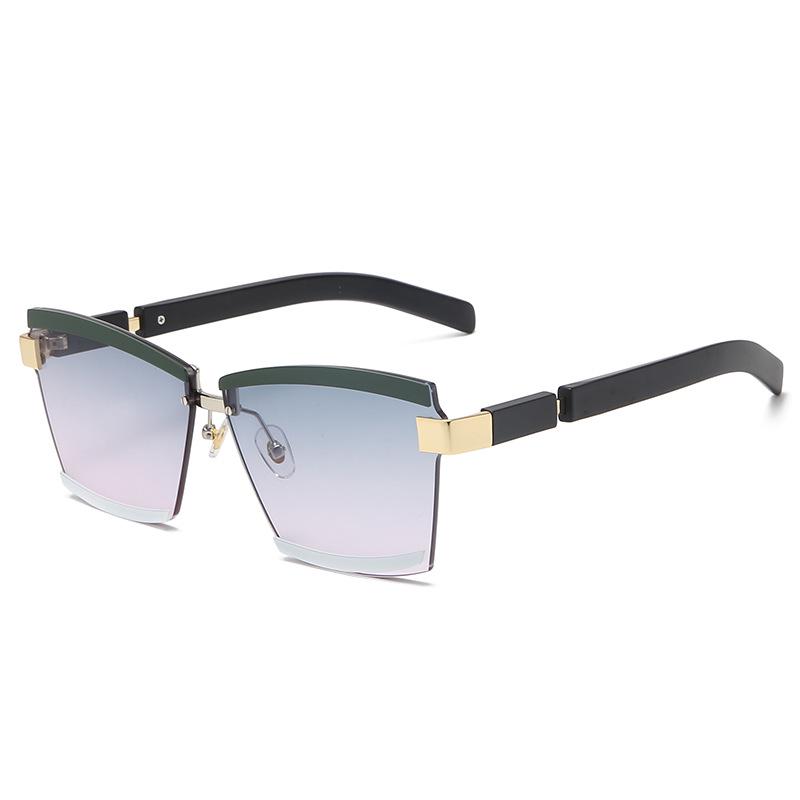 Rimless Luxury Sunglasses Square Women Inspired Multi Tinted Fashion Shades UV400 Vintage Glasses EMA