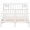 Solid Wood Bed with Shelf Without Mattress White 140x200 Cm Pine