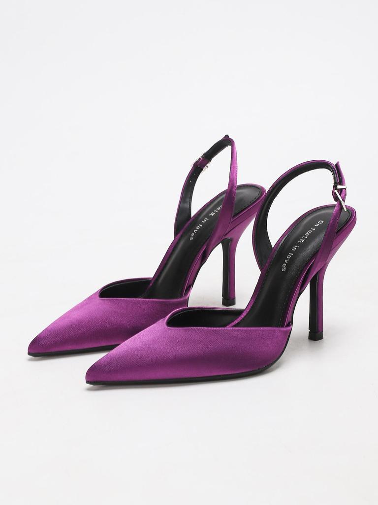 Sandalias de Verano 2025 para Mujer, Estilo Retro Francés, de Seda, con Tira Trasera y Tacón de Aguja