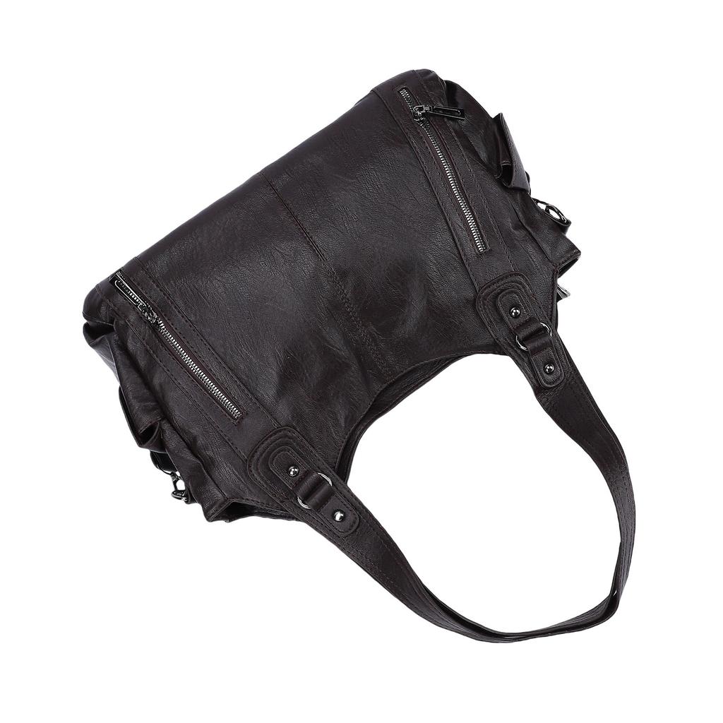 Shoulder Bag Simple Stylish PU Leather   Bag Large Capacity Handbag for Daily Use