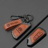 Fashion New Double-sided Leather Car Key Case Cover Shell Protection Auto Styling Accessories For VW Volkswagen Golf 8 MK8 Leon QW7