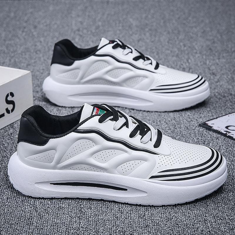 Ready to ship sneakers latest sports walking style manufacturing white flats black casual shoes men