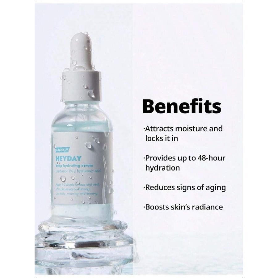 FRANKLY Duet Nawilżający: Heyday Serum & Closer Serum - 30 ml/Każdy | Potężna mieszanka peptydów, pantenolu, głębokie nawilżenie i korzyści przeciwstarzeniowe