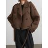 Womens Wool Blend Long Trench Coat With Notched Lapel Slim Fit Office Chic Outerwear In Black Brown Gray