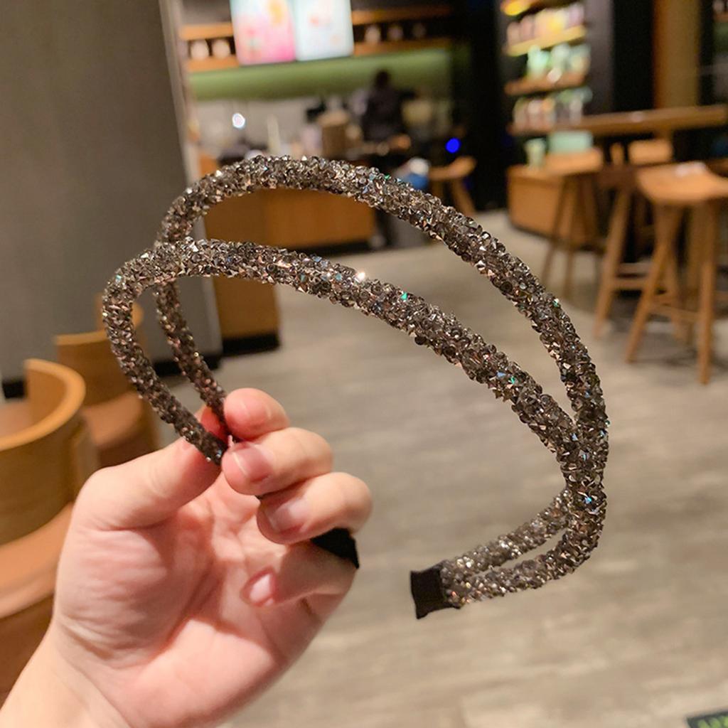 Handmade Beaded Hairband Hair Hoops for Women Wide 4 Rows Crystal Sweet Headband Party Headwear Wedding Hair Accessories Jewelry