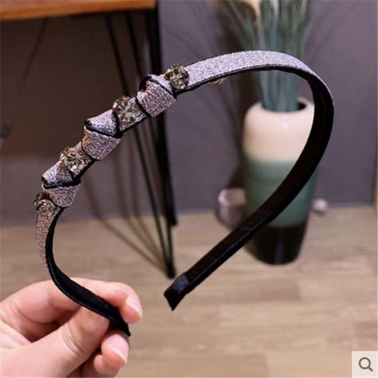 Elegancka opaska do włosów i spinka z cyrkoniami dla kobiet – Modny cienki design na wyjście