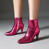 Damen Silber Schlangenleder Stiletto Stiefel Gold Glitzer Spitze Zehen Spike Heels Booties Bling Bling Reißverschluss Damen Schuhe Übergröße 47