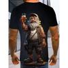 Herren 3D-gedrucktes Cartoon-Gesicht älterer Männer T-Shirt Humorvolles digital bedrucktes Kurzarm-T-Shirt Atmungsaktives Polyester Rundhals Casual