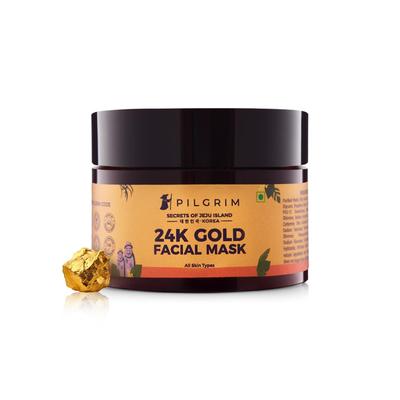 Pilgrim 24K Gold Face Mask 50 Gm Pack of 1 for Glowing Skin Hydrating Radiance Boosting Collagen