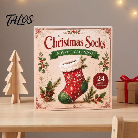 Christmas Party Favors Snowman Countdown Calendar, 24-Day Acrylic Ornament Set with Winter Collectible Holiday Toys Figures, Tree Hanging Decor, Gift