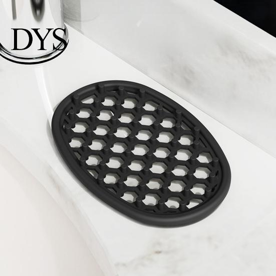 Drainage Soap Holder Silicone Dish, Non-Slip Efficient Holes Tray, Decorative Jewelry Tray Waterproof Quick Drying Saver for Bathroom Kitchen