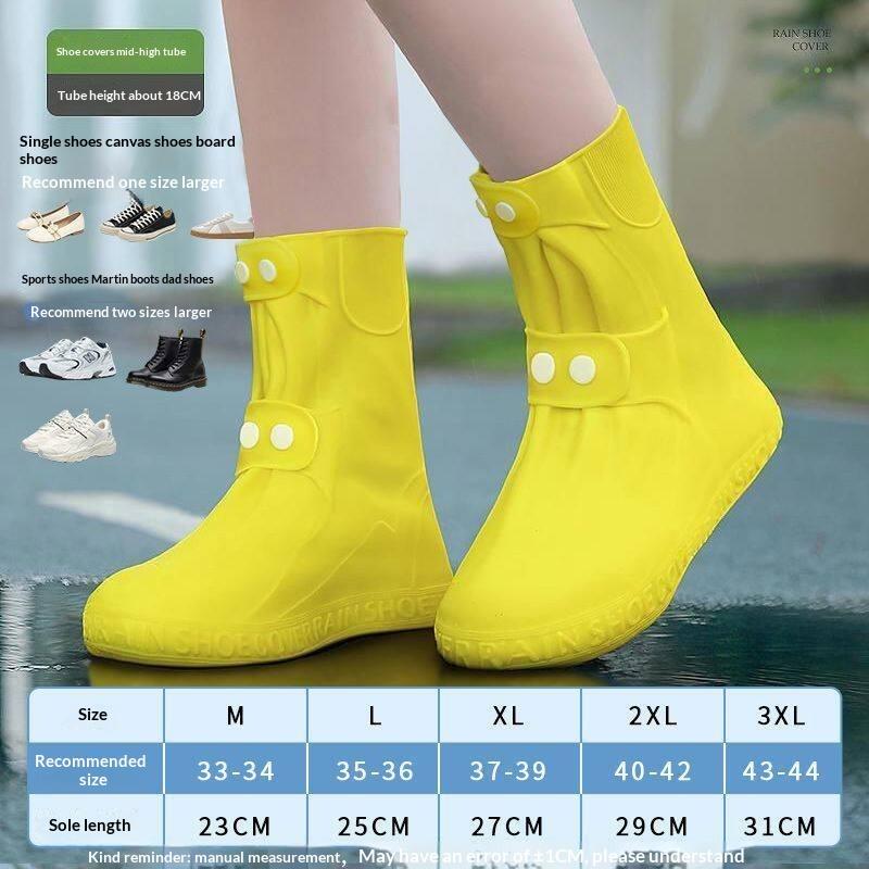 1Pair Tpu Shoe Cover Rain Boots Cover Waterproof Non-Slip Shoes Protector Outdoor Reusable Thickened Footwear