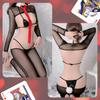 Bunny Girl Erotic Cosplay 7 Piece Set Reverse Bunny Suit Open Chest Sexy Sheer [MONEON]