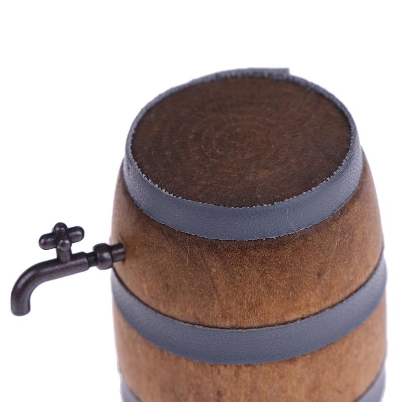 1:12 Doll House Mini Furniture Accessory Wine Barrel Model With Wine Cup