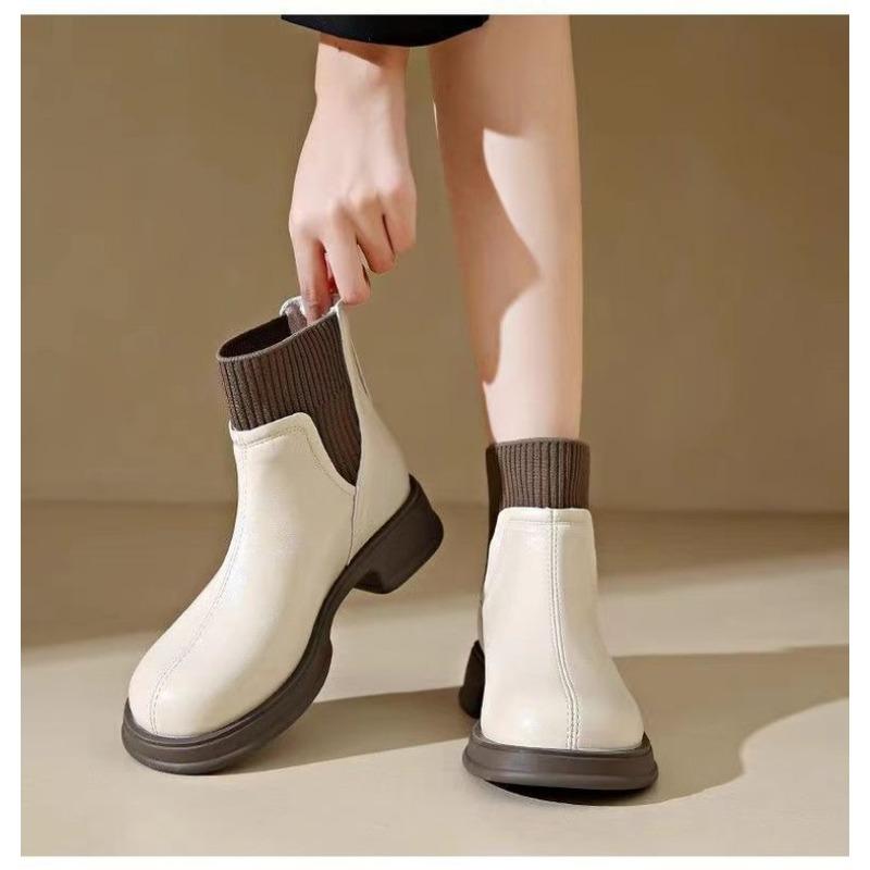 

Модные ботильоны-носки на массивной подошве, женские ботильоны Мартина на молнии сзади, модные ботильоны на наборном каблуке 40