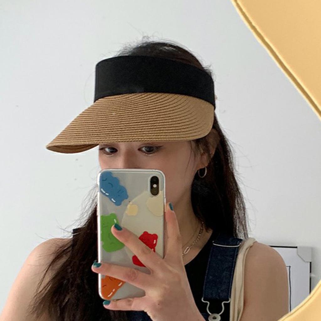 Women Summer Metal Standard Visor Pleated Sun Hat New Beach Hat Women Summer Metal Standard Visor Pleated Sun Hat New Beach Hat
