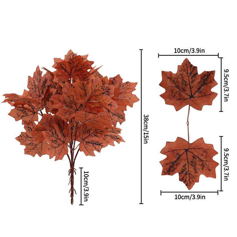 Autumn Leaf Plant Bouquet Artificial Maple Leaf Fake Fallen Leaves Rattan Simulated Maple Leaf Garland Thanksgiving Decoration