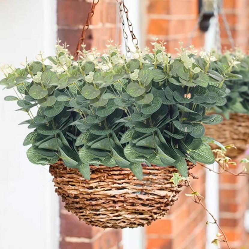 10pcs Silk Artificial Plants Eucalyptus Leaf Festival Home Outdoor Garden Arch Bonsai UV Protection Wedding Diy Gifts Decoration