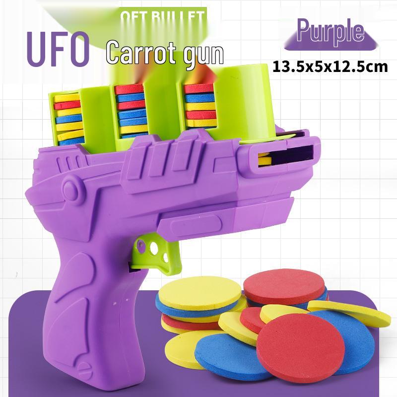 Kids' Interactive UFO Soft Bullet Gun - Parent-Child Shooting Toy with EVA Carrot Design