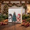 Stable Vertical Tissue Box Wooden Christmas Tree Napkin Holder, Freestanding Dispenser with Star And Snowflake Decor, Dining Room Accessory Decorative