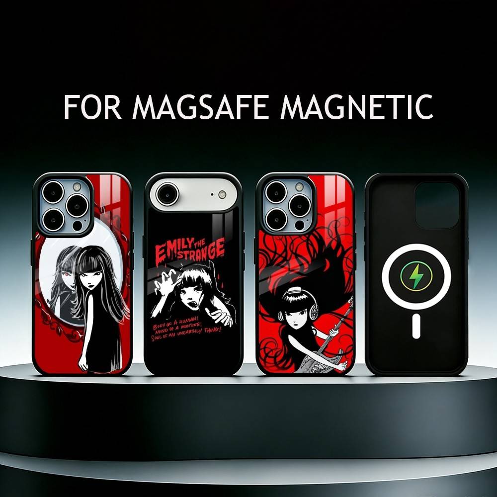 Emily the Strange Phone Case For iPhone17,16,15,14,13,12,11 Plus,Pro Supports Magnetic Wireless Charging
