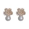 Exquisite Diamond-Set Fireworks Flowers Exaggerated Design Earrings Fashionable And Versatile Niche Simple Cold Wind Temperament Earrings