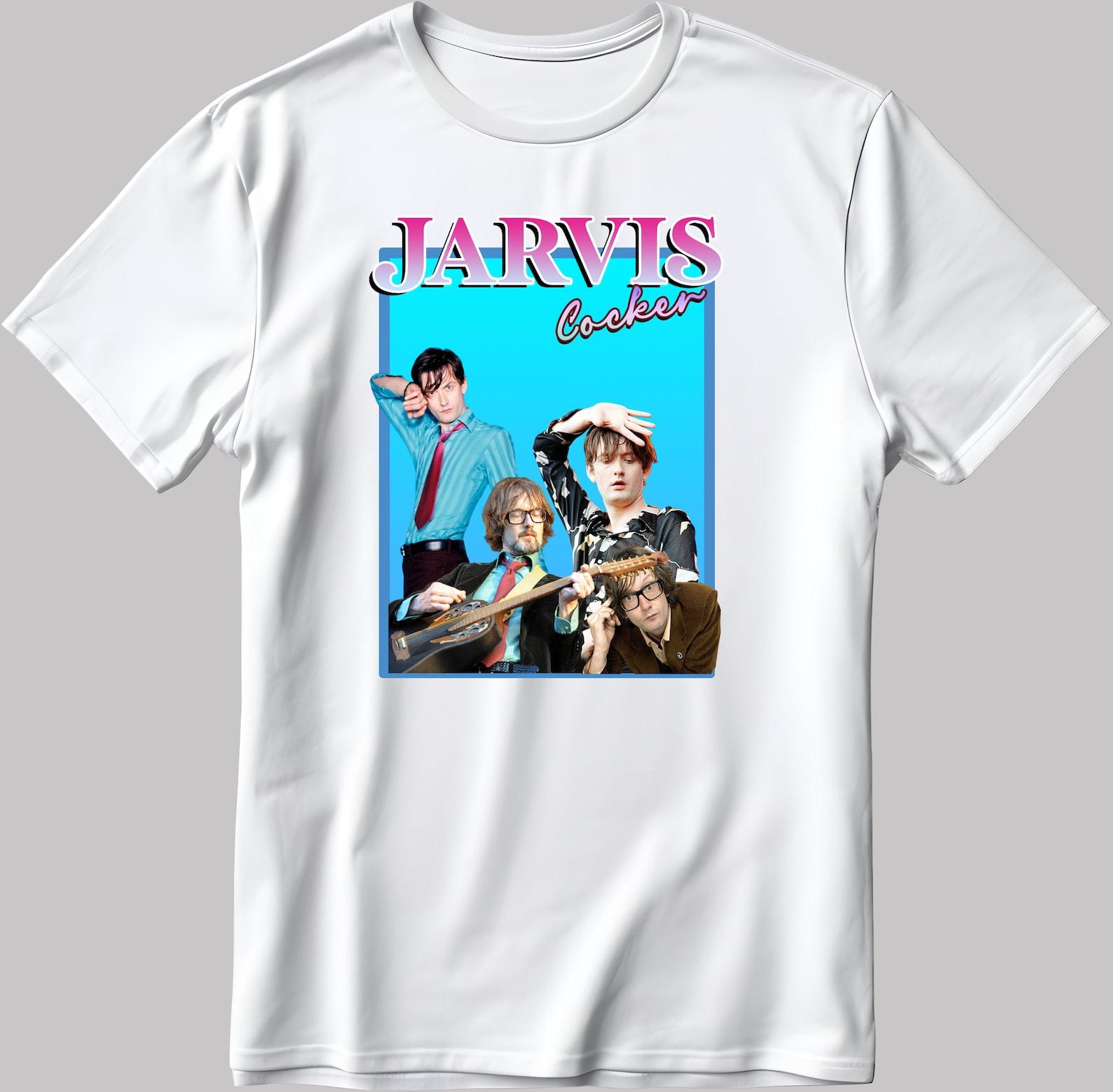 Famous Musician Jarvis Cocker Figure, Short Sleeve White-Black Men s / Women s T-Shirt H141 S