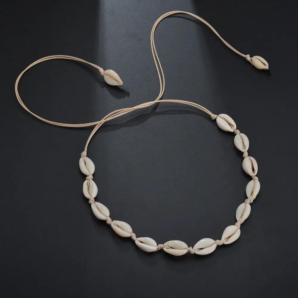 Boho Conch Seashell Necklace Women Jewelry Aesthetic Summer Beach Shell Choker Cowrie Beaded Necklaces Handmade Collar Female