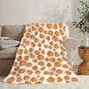 Comfortable Pumpkin Print Flannel Blanket Soft Warm Great Gift for Autumn Thanksgiving Christmas Fit Sofa Bed Office Travel