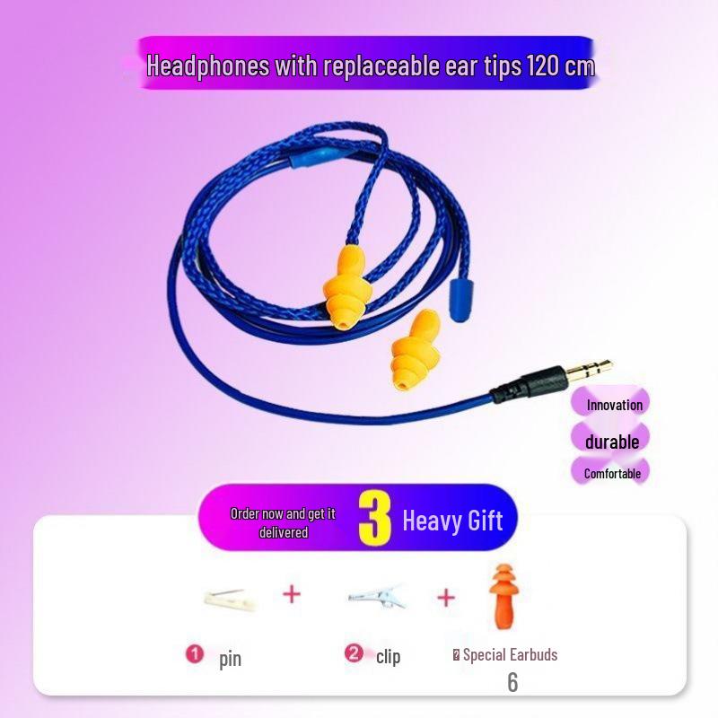 Bluetooth Noise-Cancelling Low Bass HD Wired Earplug Headphones for Work.