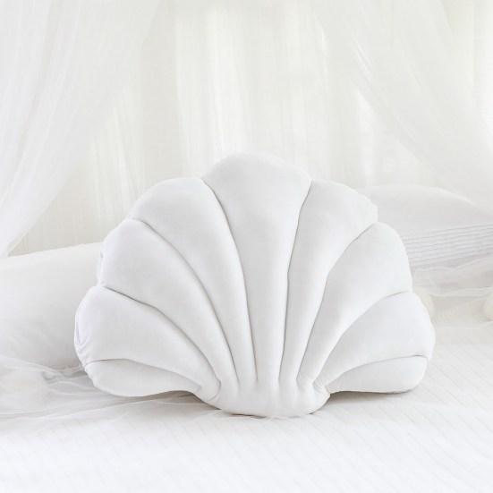 Throw Pillow Non-shedding Tear-Resistant High Elasticity Good Rebound Full Filling Breathable Shell Shape Throw Pillow Doll Home Decor