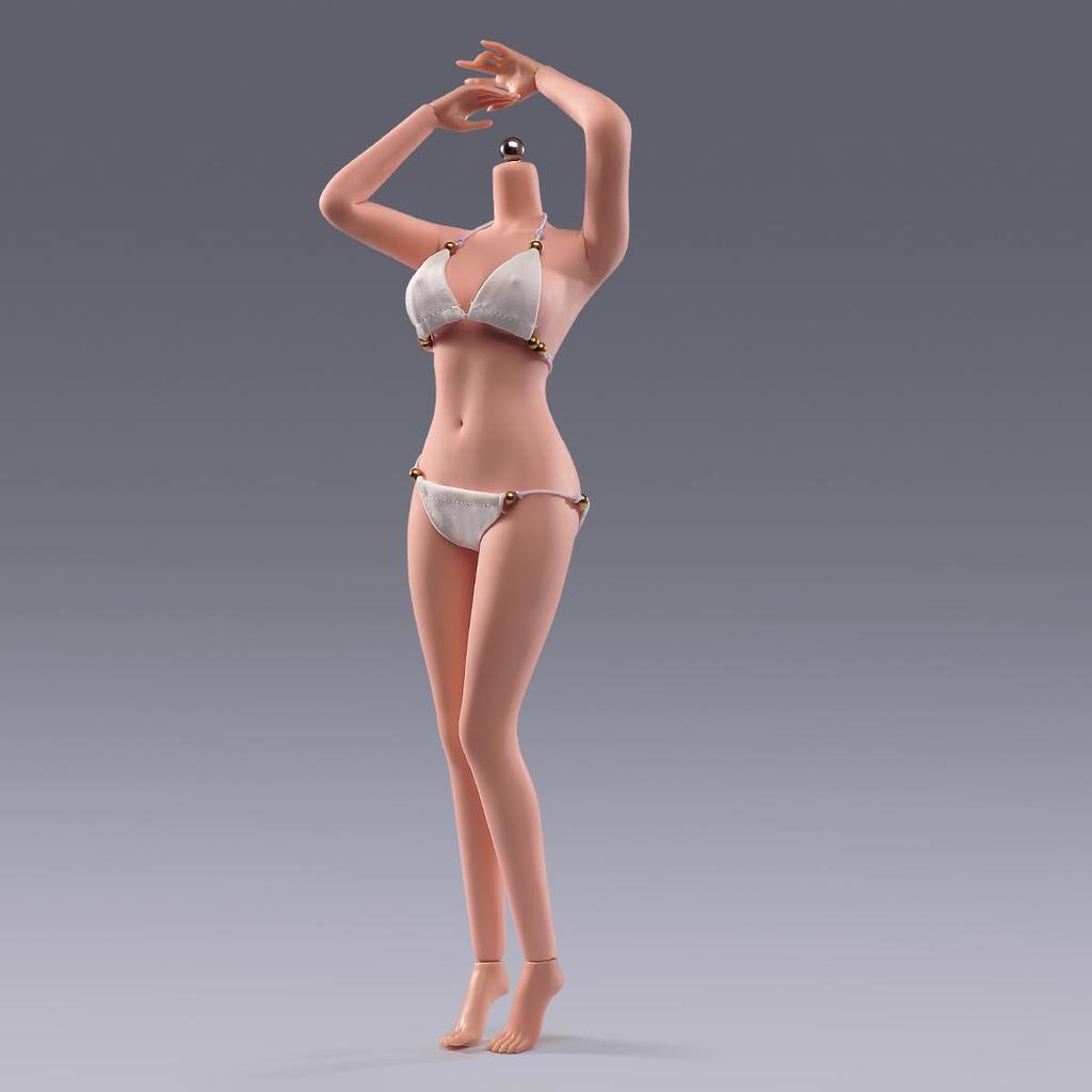 Scale Female Action Figure Seamless Action Figure Female Figure Soft Flexible Action Figure Body with Detachable Hand Gestures 1/6 Body, 12-Inch Body,