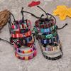12Pcs Bohemia Colorful Bracelet Set For Women Nepal Ethnic Fabric Braided Rope Adjustable Bangle Men  Summer Jewelry