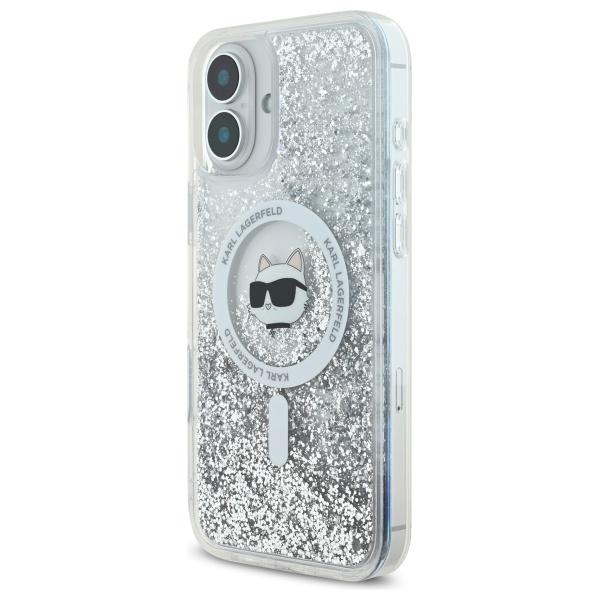 Karl Lagerfeld Klhmp16Slgchsgh Iphone16 6.1 Hardcase Transparent Liquid Glitter Choupette Head Magsafe