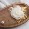 Wedding Boutonniere and Wrist Flower Set Wrist Jewelry For Wedding Ceremony Celebration Bride Groom Dressingup Props
