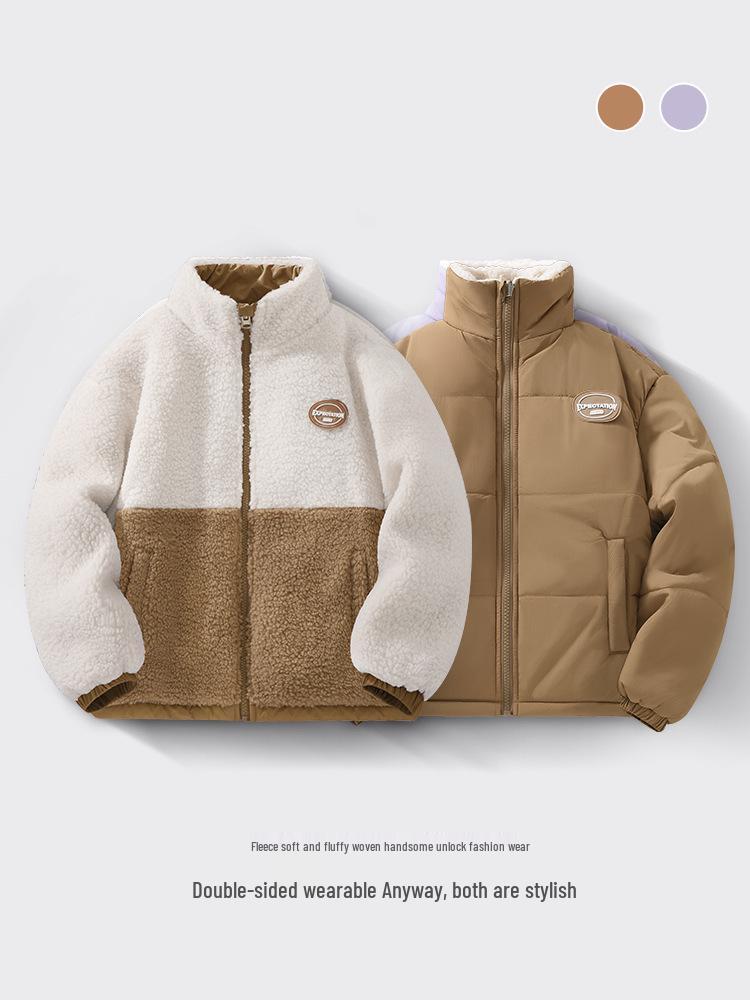 Unisex Reversible Lambswool Coat for Kids - Korean Style Winter Warmth, Double-Sided Wear, Trendy Autumn Fashion