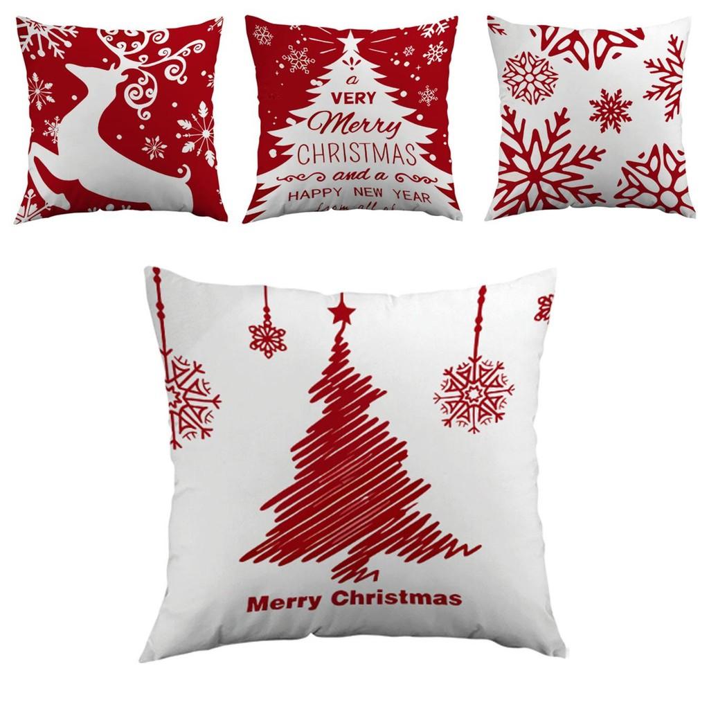 Christmas Decor Pillow Cover With Plush Material For Living Room Festive Decor