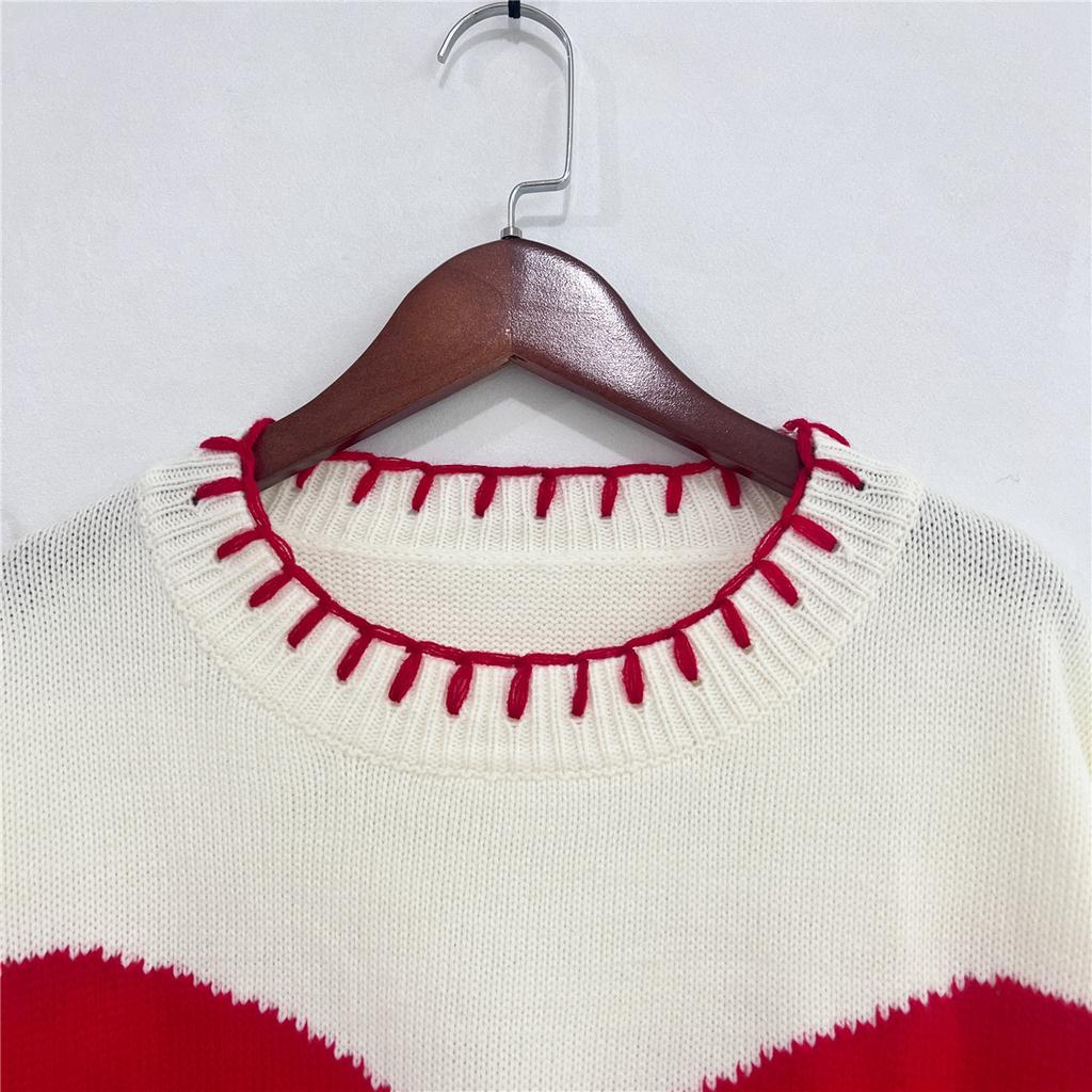 Women's Bow Jacquard Sweater Autumn/Winter Lazy Style Loose Warm Comfortable Hooded Knitted Sweater 3617